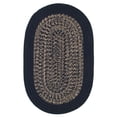 thumbnail image 1 of 9' x 12' Blue and Beige All Purpose Handcrafted Reversible Oval Outdoor Area Throw Rug, 1 of 2
