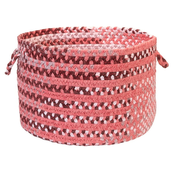Colonial Mills RR01A022X014 22 x 22 x 14 in. Rag Time Cotton Blend Pink & Red Storage Basket