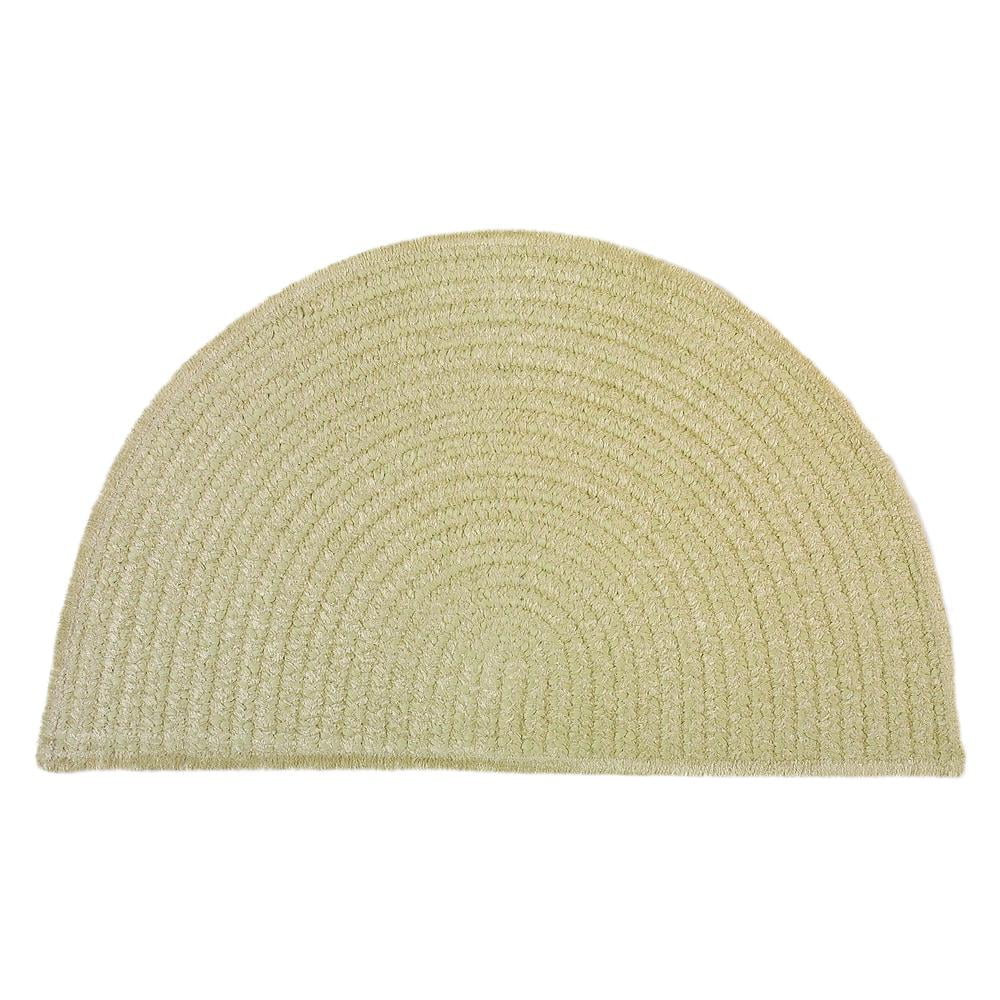 Barefoot Celery Half Circle Braided Bathroom Rug, 1'6"x2'6"