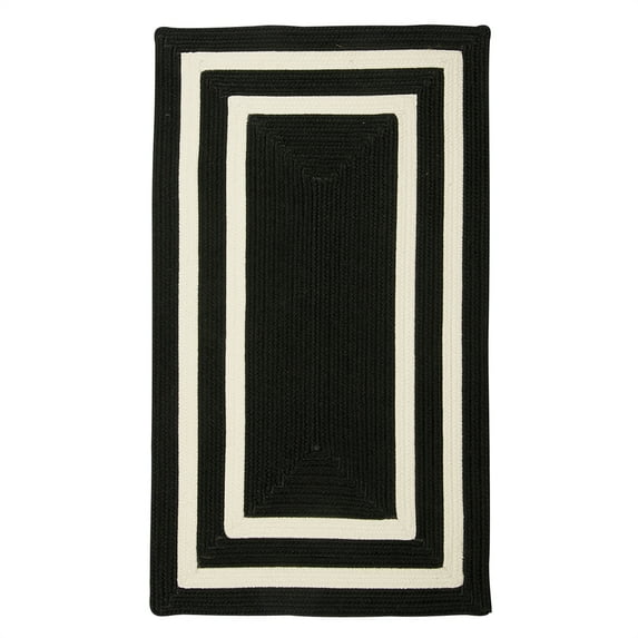 10' x 13' Black and White Contemporary Rectangular Area Throw Rug