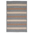 thumbnail image 1 of 3' x 5' Gray and Beige Rectangular Striped Braided Area Throw Rug, 1 of 3