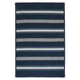 thumbnail image 1 of 2' x 6' Navy Blue and Gray Rectangular Striped Braided Runner Rug, 1 of 3