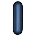 thumbnail image 1 of 8' x 11' Navy and Blue All Purpose Handcrafted Reversible Oval Outdoor Area Throw Rug, 1 of 4