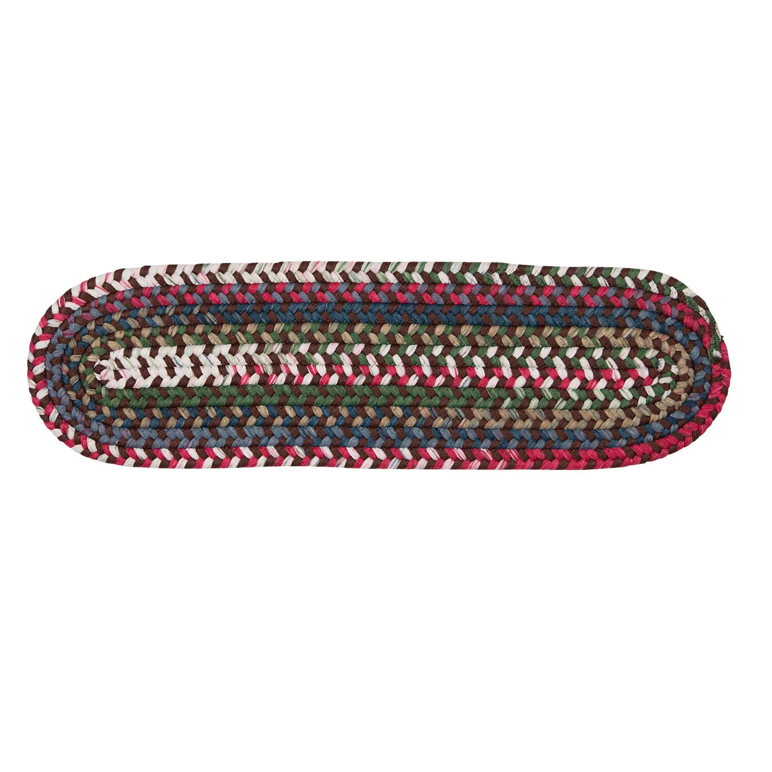 Colonial Mills Set of 13 Beige and Red Hand Braided Stair Tread Rug 28