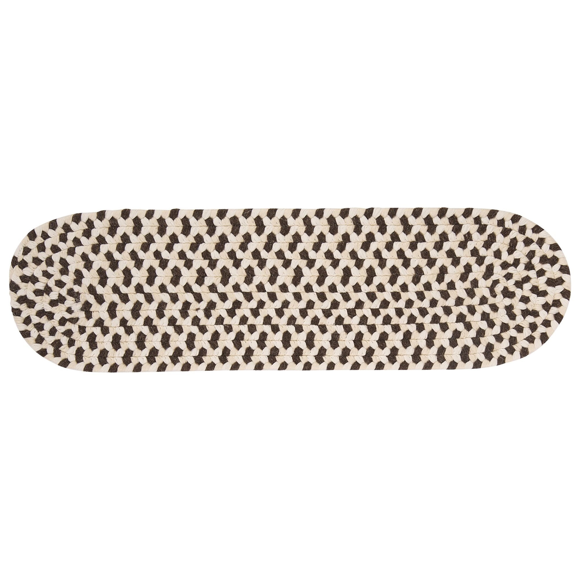 Colonial Mills Set of 13 Brown and Beige Handmade Braided Stair Tread