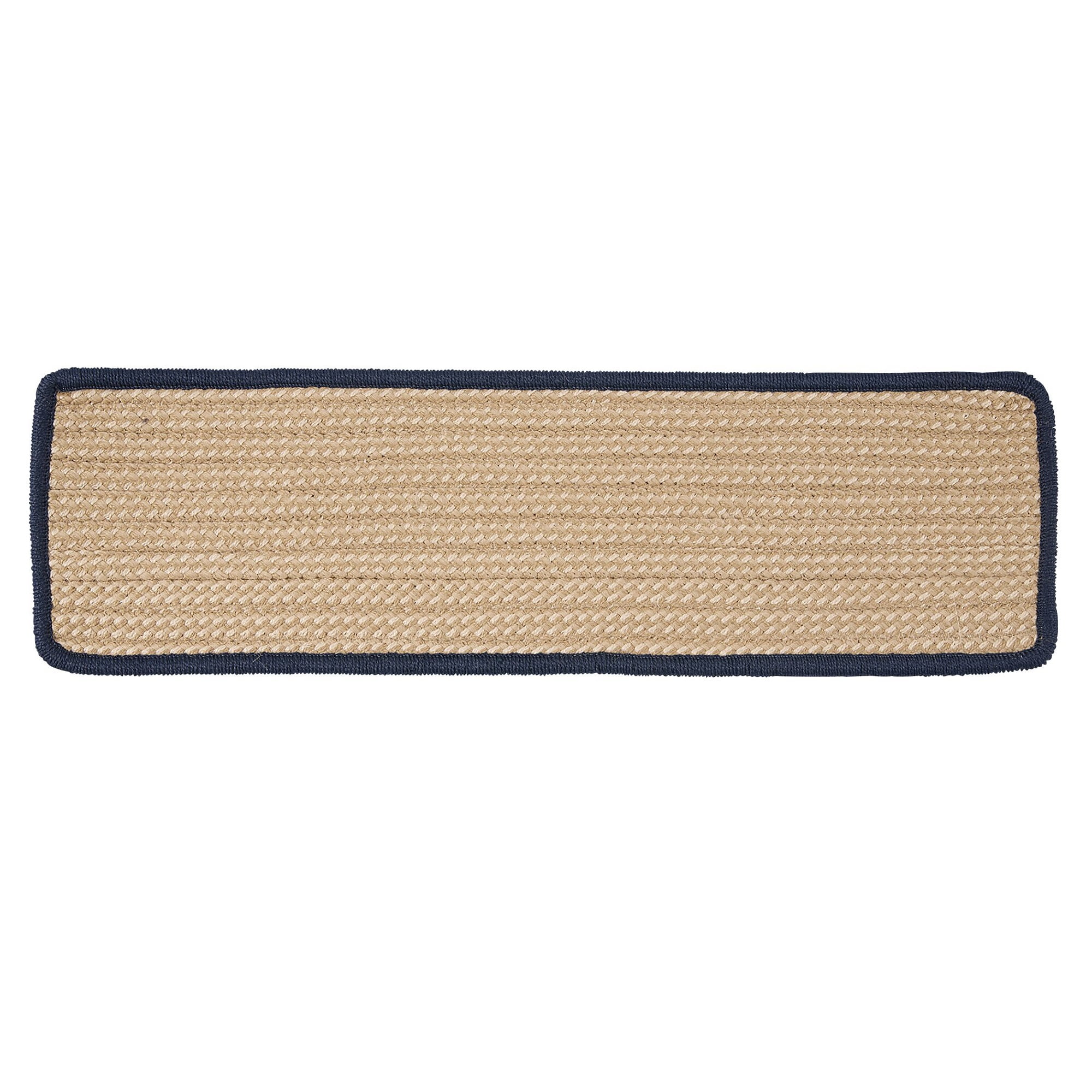 Colonial Mills Set of 13 Navy Blue and Beige Handmade Braided Stair