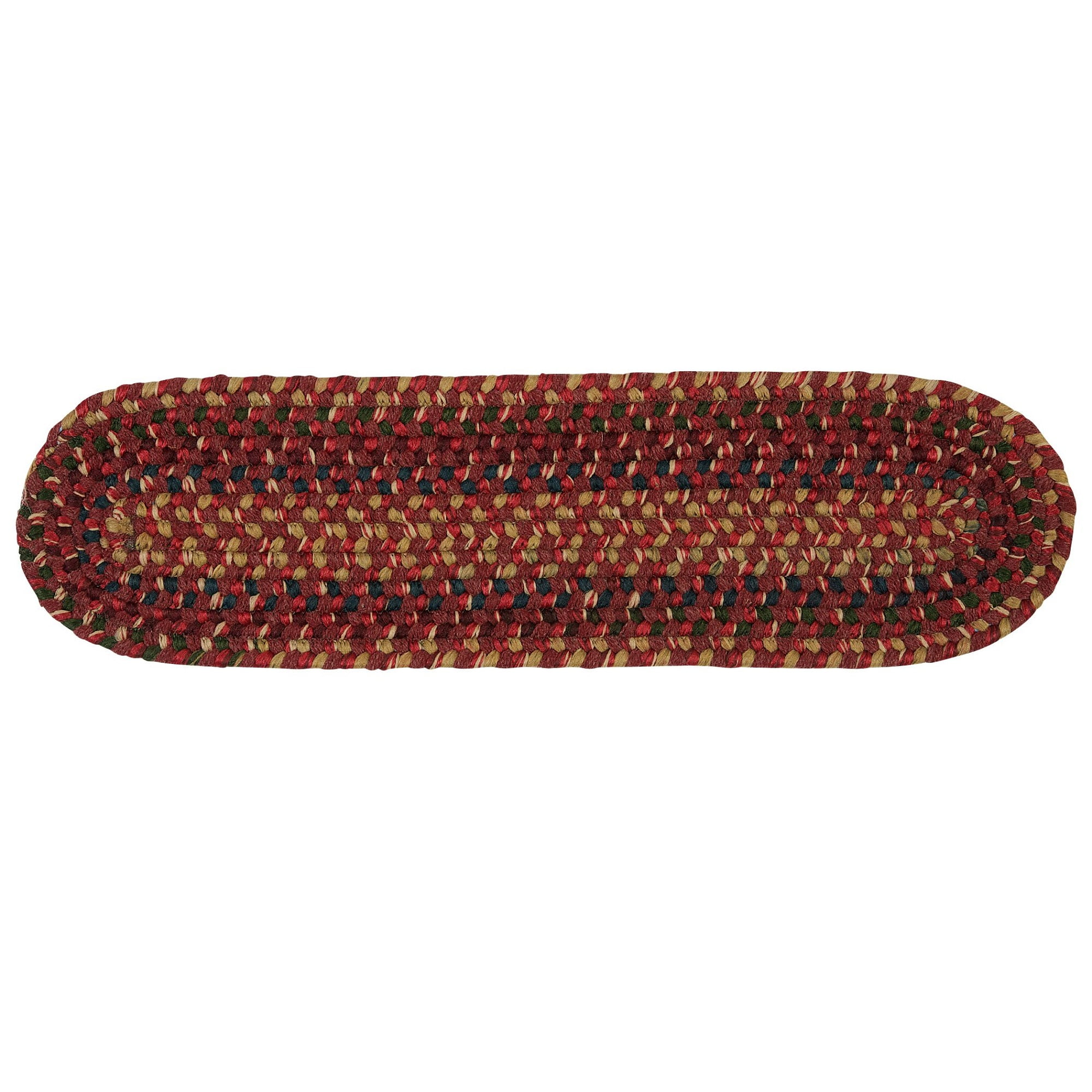 Colonial Mills Set of 13 Red, Beige and Green Handmade Braided Stair