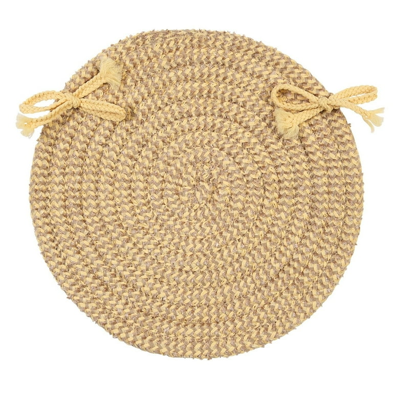 Colonial Mills Set of 4 Yellow Handmade Braided Square Chair Pad 15 Walmart