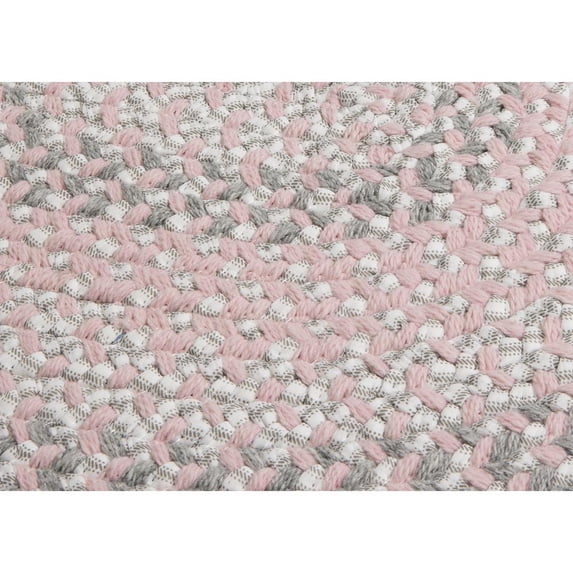 Colonial Mills 8' x 10' Pink, Gray and White Reversible Oval Nursery Rug