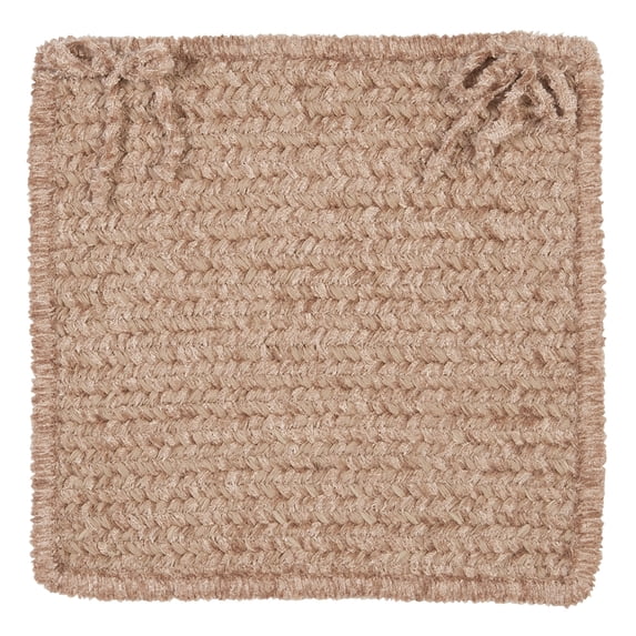 Colonial Mills Set of 4 Light Brown Handmade Braided Chair Pad 15"