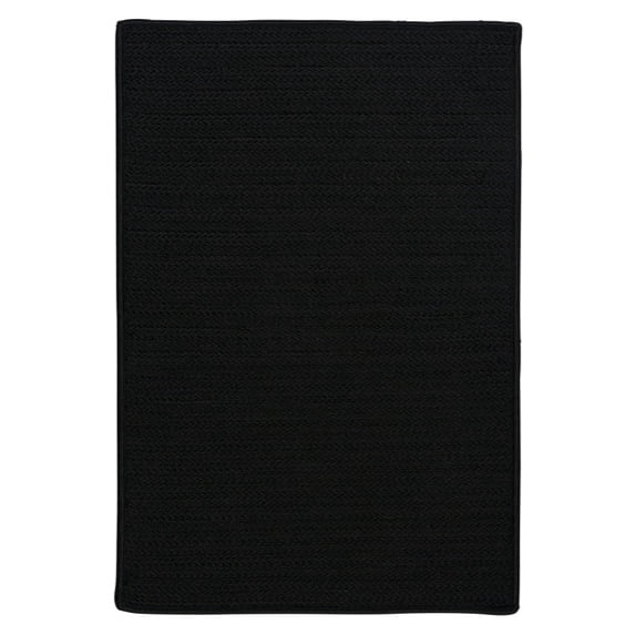 Colonial Mills 2' x 10' Jet Black Rectangular Braided Area Throw Rug