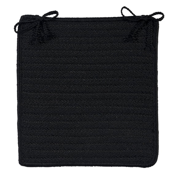 Colonial Mills Black Handmade Braided Chair Pad 15"