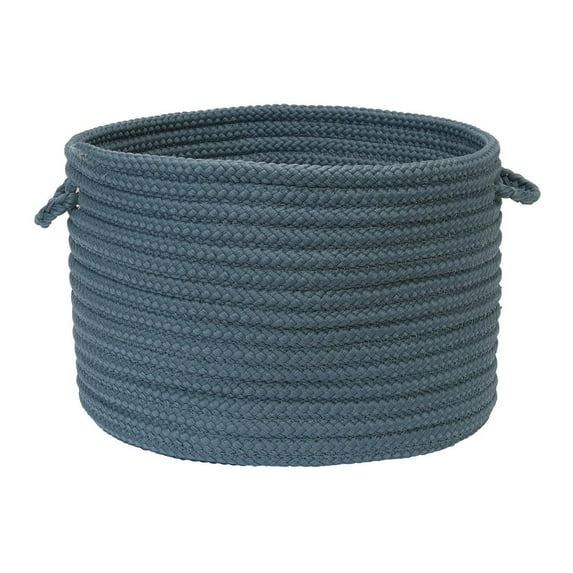 Colonial Mills 7' Lake Blue Square Braided Area Throw Rug