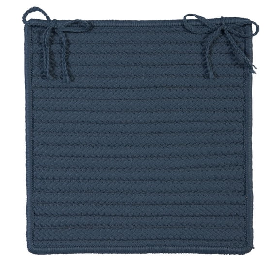 Set of 4 Blue Handmade Braided Chair Pad 15"