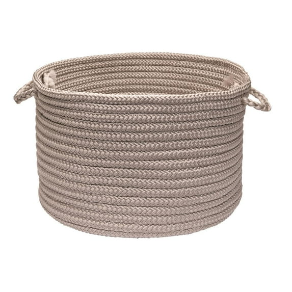14" Gray Handcrafted Round Braided Basket