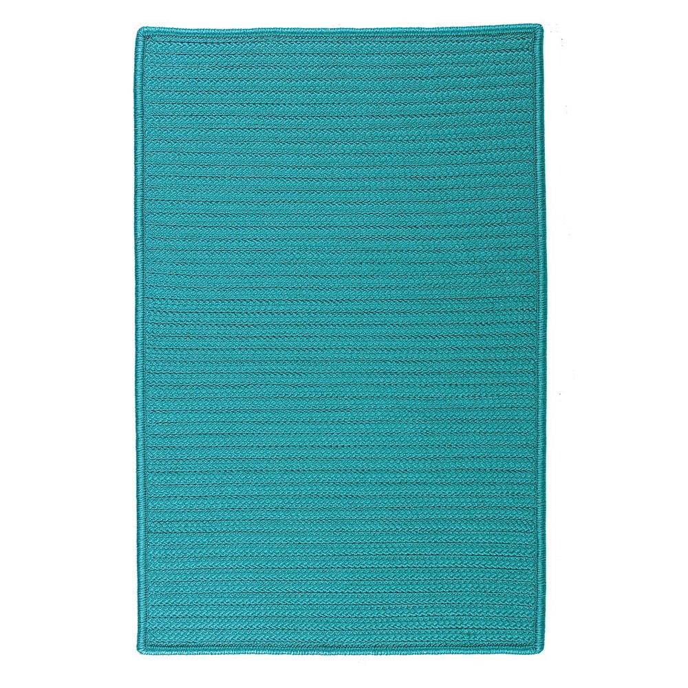 Turquoise Braided Square Outdoor Rug, 4' x 4', Synthetic