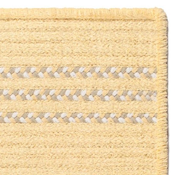 12' x 15' Yellow and White Solid All Purpose Handcrafted Reversible Rectangular Area Throw Rug