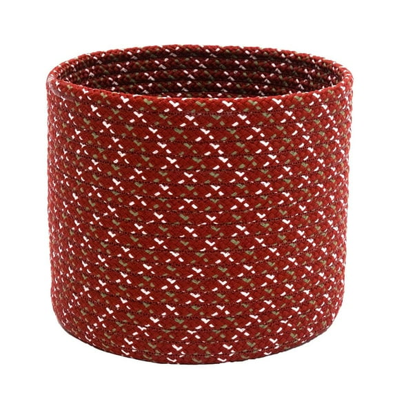 Sleighbells Woven Holiday Basket Red Multi 16"x16"x14"