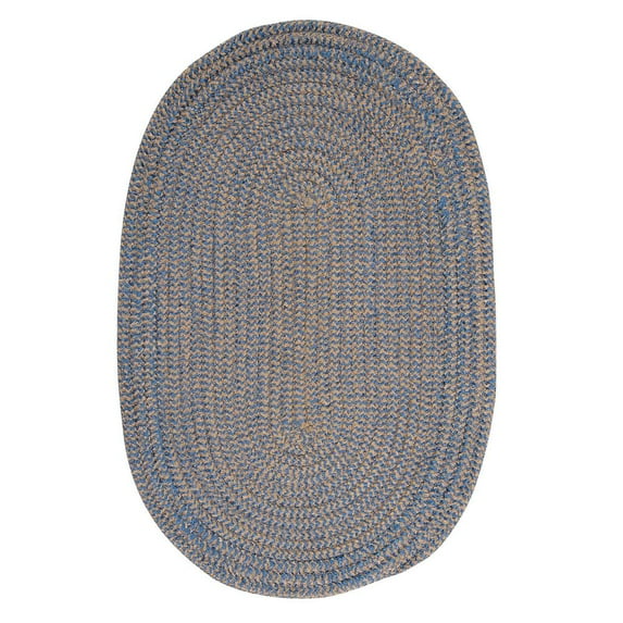 Colonial Mills 2' x 10' Blue And Brown Oval Handmade Braided Area Runner Throw Rug