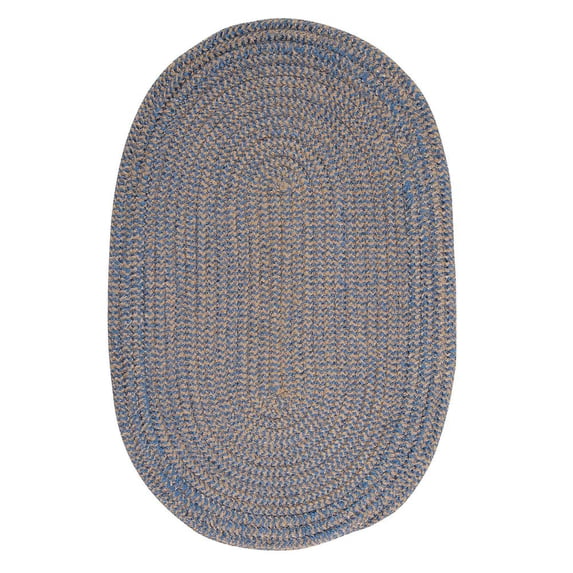 CX25R120X156 Softex Check - Blue Ice Check 10x13 Rug, 50% Polypropylene/50% Polyester - Oval.