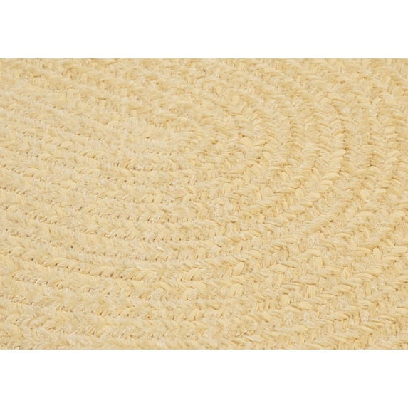 2' x 7' Yellow Oval Handmade Braided Area Runner Throw Rug