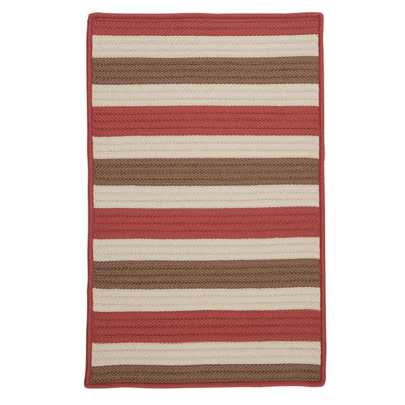 Stripe It Terracotta Indoor/Outdoor Rug, Square 4' x 4'