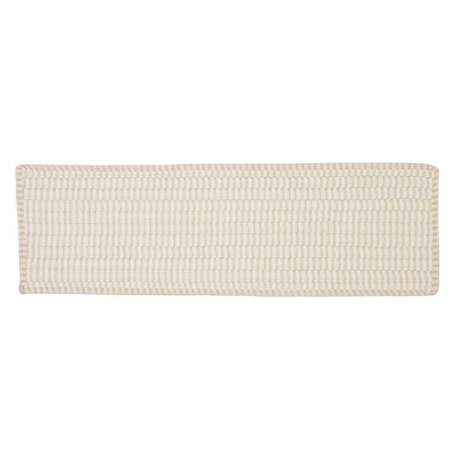 Canvas Cotton Blend Braided Stair Tread in Soft Beige