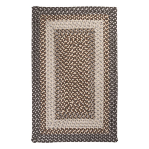 Colonial Mills 7' x 9' Gray and Brown Hand Braided Reversible Rectangular Area Throw Rug