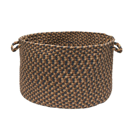 14" Blue and Brown Handmade Braided Basket