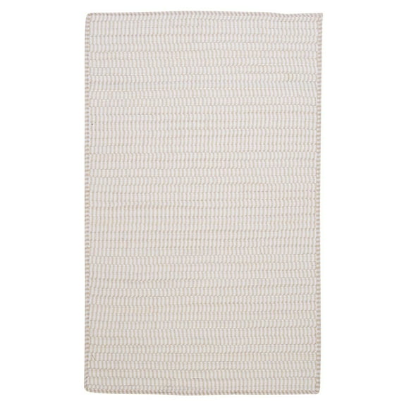 Colonial Mills 7' x 9' White Rectangular Handmade Braided Area Throw Rug