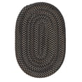 thumbnail image 1 of 4' x 6' Charcoal Black All Purpose Handcrafted Reversible Oval Area Throw Rug, 1 of 3