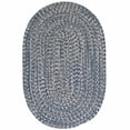 thumbnail image 1 of 5' x 8' Blue And Beige Oval Handmade Braided Area Throw Rug, 1 of 3