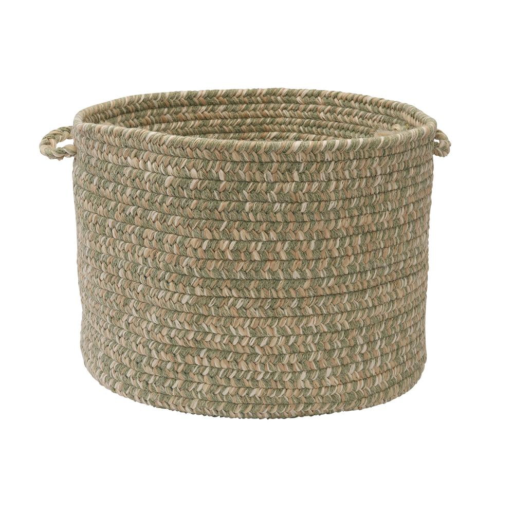 Tweed Palm 9' Oval Braided Wool-Blend Runner, Green and Blue