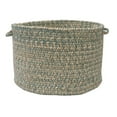 thumbnail image 1 of 14" Green Round Hand Braided Design Basket with Handles, 1 of 5