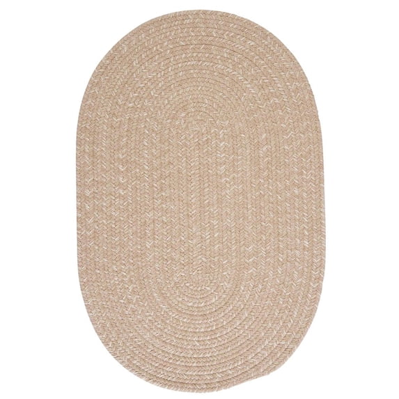 10' Beige Round Handmade Braided Area Throw Rug