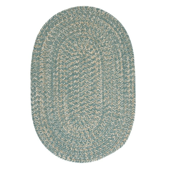 Colonial Mills Tremont Wool Blend Braided Area Rug Teal 2x3 2' x 3' Indoor Oval