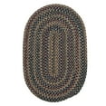 thumbnail image 1 of 7' Federal Blue and Beige Handcrafted Round Braided Area Rug, 1 of 3