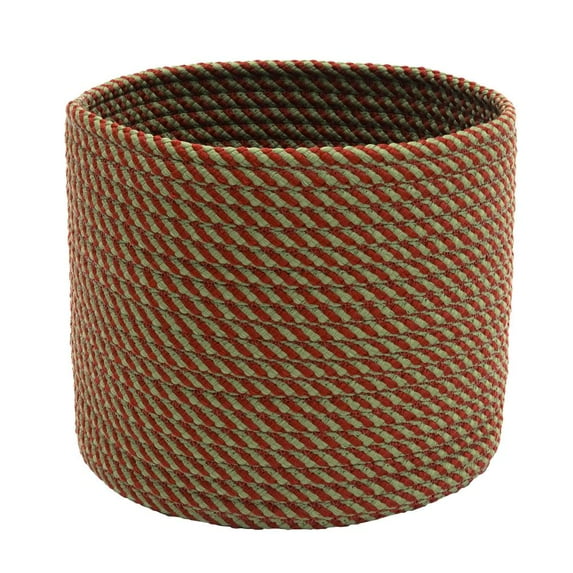 Twisted Christmas Woven Basket Green/Red 12"x12"x10"