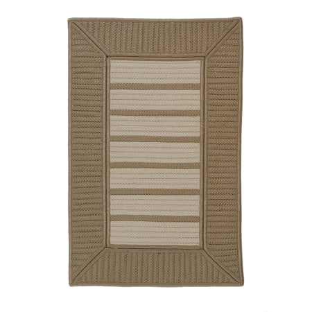 5' x 7' Tan and Beige All Purpose Handcrafted Reversible Rectangular Outdoor Area Throw Rug