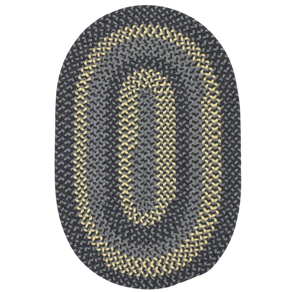 WN33R120X120 Walden - Charcoal & Yellow 10 round Rug, 80% Polypropylene/20% Wool - Round.