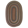 thumbnail image 1 of 9' x 12' Brown and Red All Purpose Handcrafted Reversible Oval Area Throw Rug, 1 of 2