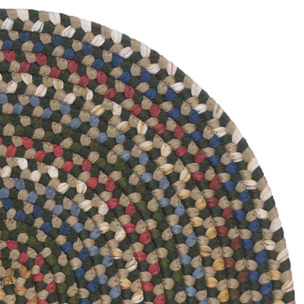 Wayland Green Oval Braided Wool Blend Area Rug 2x3