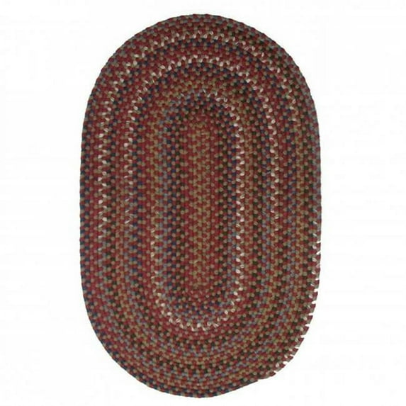 Colonial Mills Wayland Handmade Farmhouse Multicolor Braided Oval Rug Red 10X13 10' x 14' Oval