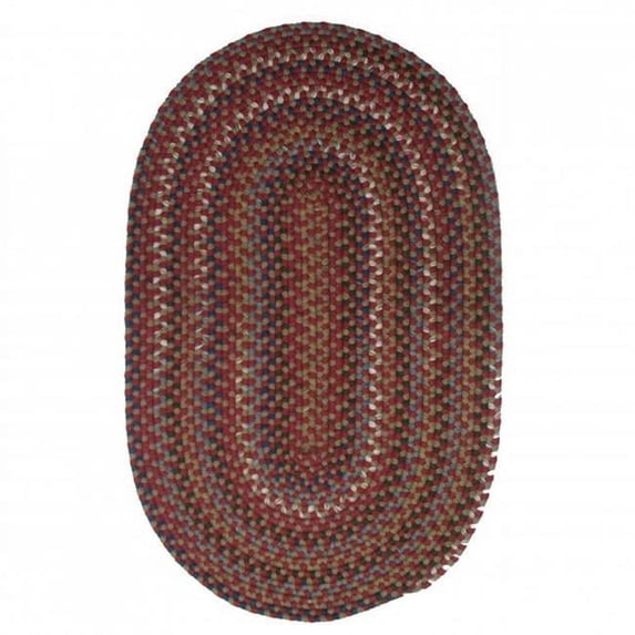 Colonial Mills Wayland Handmade Farmhouse Multicolor Braided Oval Rug Red 9X12 9' x 12' Oval