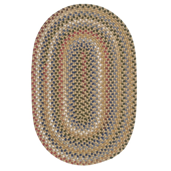 Colonial Mills 2' x 4' Brown and Green All Purpose Handcrafted Reversible Oval Area Throw Rug