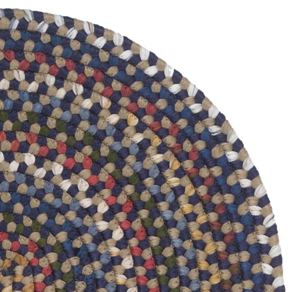 Colonial Mills 2' x 3' Navy Blue and Olive Green All Purpose Handcrafted Reversible Oval Area Throw
