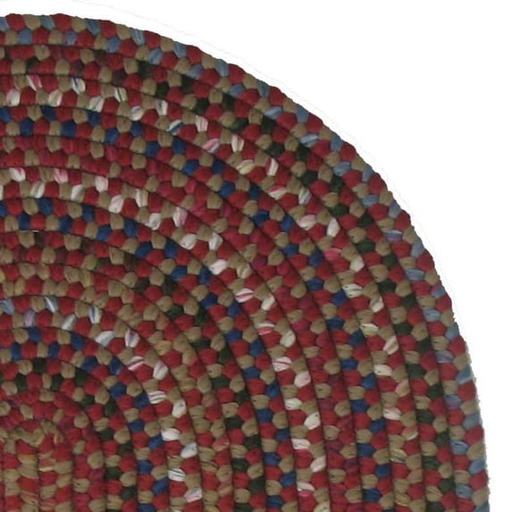 8' x 10' Red and Blue All Purpose Handcrafted Reversible Oval Area Throw Rug