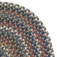 thumbnail image 1 of 2' x 9' Blue and Beige All Purpose Handcrafted Reversible Oval Area Throw Rug Runner, 1 of 5
