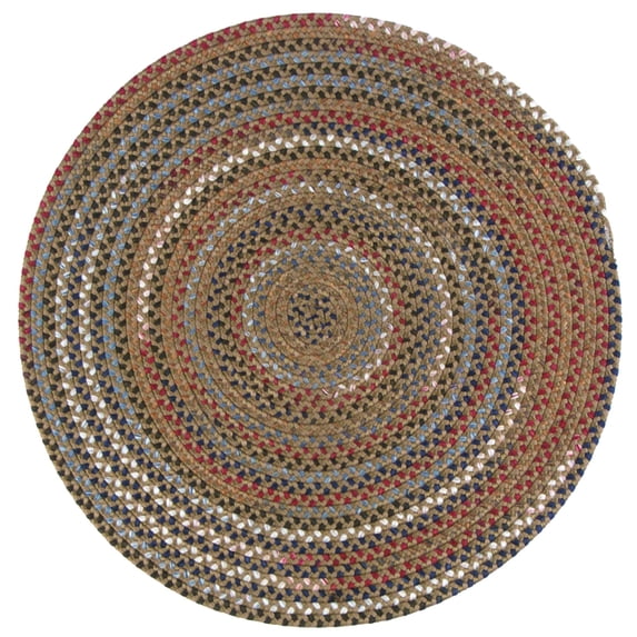 11' Green and Red All Purpose Handcrafted Reversible Round Area Throw Rug