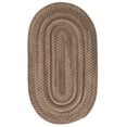 thumbnail image 1 of 14' x 18' Beige and Brown All Purpose Handcrafted Reversible Oval Area Throw Rug, 1 of 2